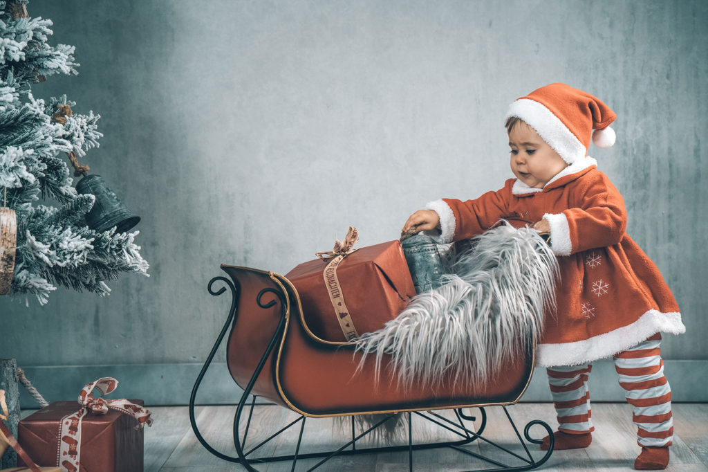 Weihnachten fotoshooting Baby Kind Fotostudio Duesseldorf